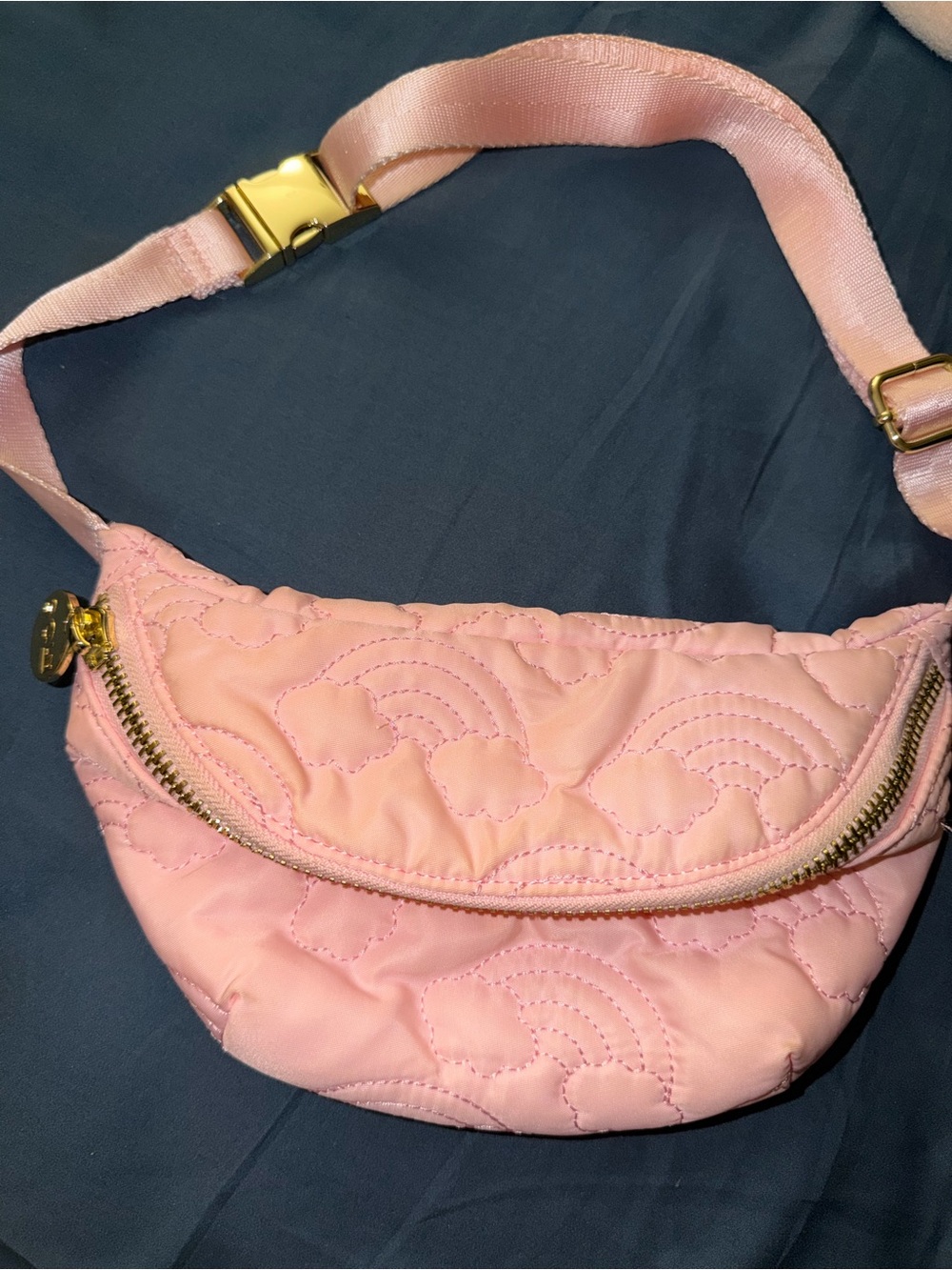 Stoney Clover Lane Pink Quilted Mini Belt Bag with Gold Hardware